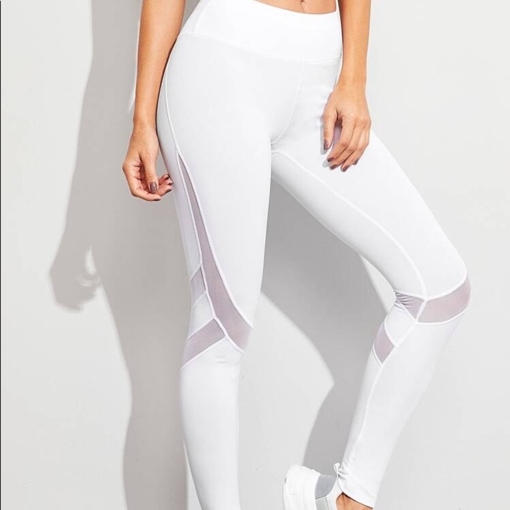 Romwe white athletic leggings